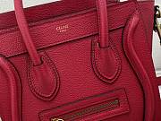 Nano Luggage Bag Drummed Calfskin Silver Zip Red | 167793 - 2