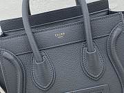Nano Luggage Bag Drummed Calfskin Silver Zip Kohl | 167793 - 3