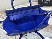 Nano Luggage Bag Drummed Calfskin Silver Zip Blue Sea | 167793 - 4