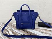 Nano Luggage Bag Drummed Calfskin Silver Zip Blue Sea | 167793 - 3