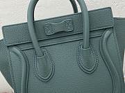 Nano Luggage Bag Drummed Calfskin Silver Zip Prussian Blue | 167793 - 2