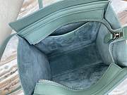 Nano Luggage Bag Drummed Calfskin Silver Zip Prussian Blue | 167793 - 5