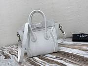 Nano Luggage Bag Drummed Calfskin Silver Zip White | 167793 - 6