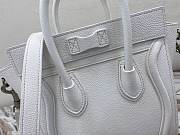 Nano Luggage Bag Drummed Calfskin Silver Zip White | 167793 - 2