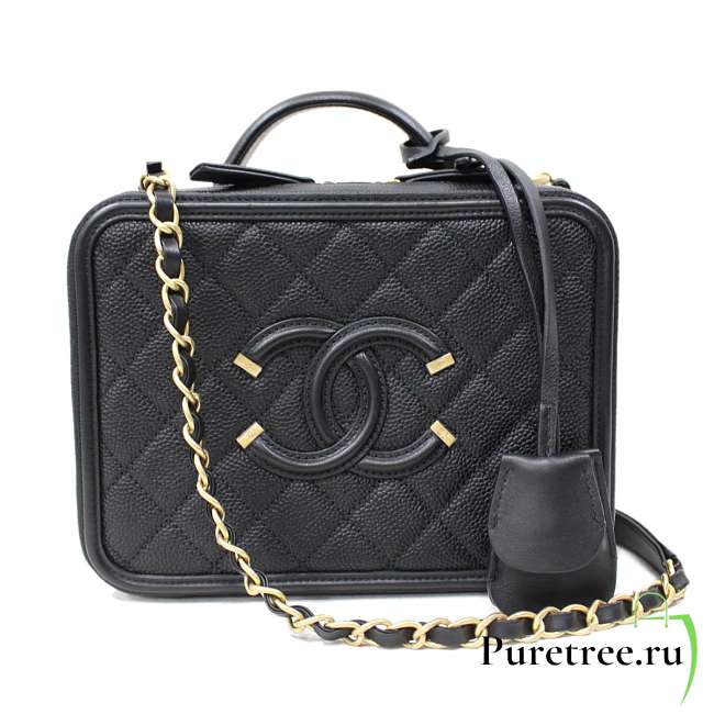 Chanel Vanity Case Black Bag Medium  | A93343 - 1