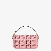 FENDI | Baguette Pink Canvas Bag With Embroidery 8BR600 - 26 x 6 x 15cm - 5