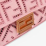 FENDI | Baguette Pink Canvas Bag With Embroidery 8BR600 - 26 x 6 x 15cm - 4