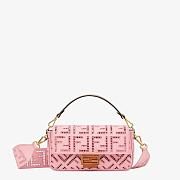 FENDI | Baguette Pink Canvas Bag With Embroidery 8BR600 - 26 x 6 x 15cm - 2