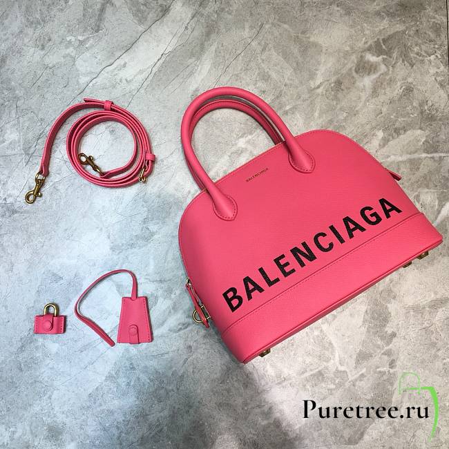 Balenciaga Ville Top Handle Bag Pink/Black - 1