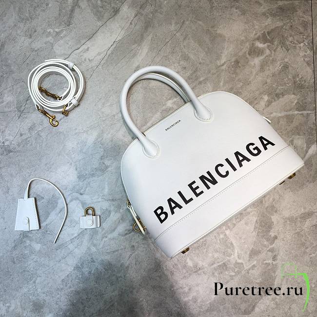 Balenciaga Ville Top Handle Bag White/Black - 1