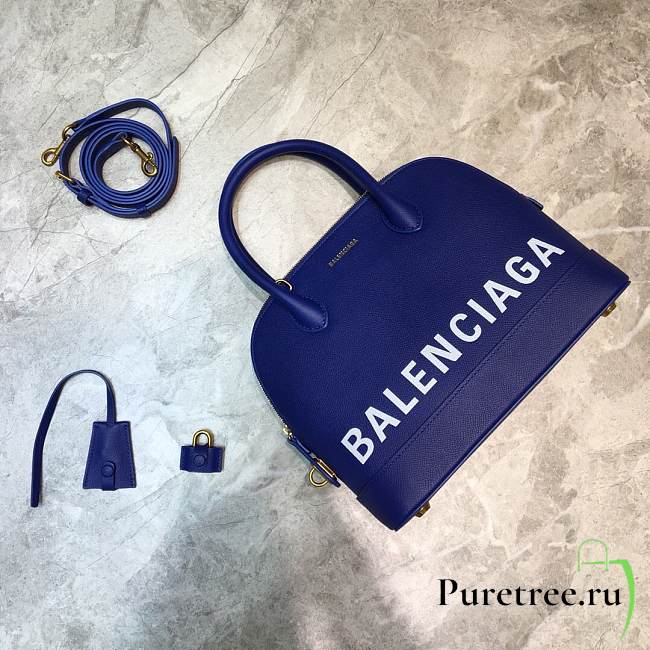 Balenciaga Ville Top Handle Bag White/Blue 26cm - 1
