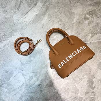 Balenciaga Ville Top Handle Mini Bag Brown/White