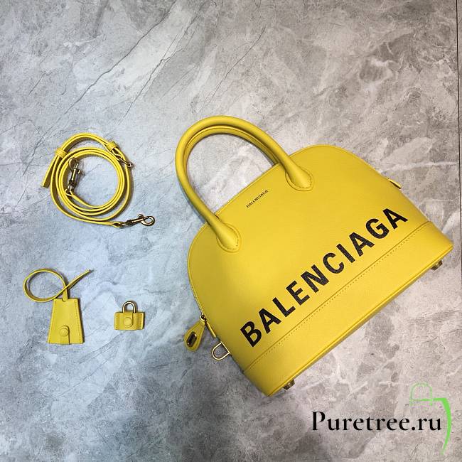 Balenciaga Ville Top Handle Bag Black/Yellow  - 1