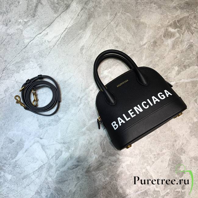 Balenciaga Ville Top Handle Mini Bag Black / White - 1