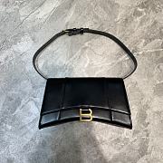 Hourglass Top Handle Bag in black shiny box calfskin  - 1