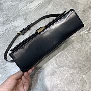 Hourglass Top Handle Bag in black shiny box calfskin  - 5
