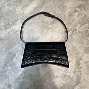 Hourglass Top Handle Bag in Shiny crocodile embossed cafslin - 1