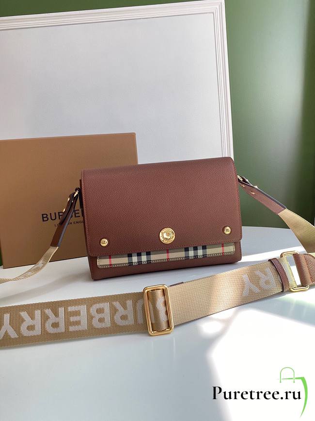 Burberry Leather and Vintage Check Note Crossbody Bag | 8021111 - 1