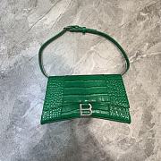 Hourglass Top Handle Bag in Shiny crocodile embossed cafslin green - 1