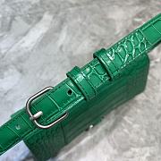 Hourglass Top Handle Bag in Shiny crocodile embossed cafslin green - 2