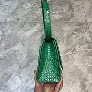 Hourglass Top Handle Bag in Shiny crocodile embossed cafslin green - 4