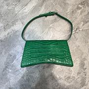 Hourglass Top Handle Bag in Shiny crocodile embossed cafslin green - 5