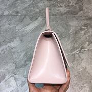 Hourglass Top Handle Bag Shiny crocodile embossed pink 23cm - 3