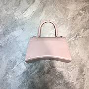Hourglass Top Handle Bag Shiny crocodile embossed pink 23cm - 5