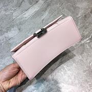 Hourglass Top Handle Bag Shiny crocodile embossed pink 19cm - 2