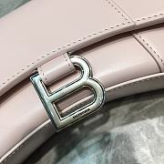 Hourglass Top Handle Bag Shiny crocodile embossed pink 19cm - 4