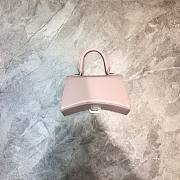 Hourglass Top Handle Bag Shiny crocodile embossed pink 19cm - 5