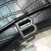 Hourglass Top Handle Bag in Shiny crocodile embossed cafslin 23cm - 4