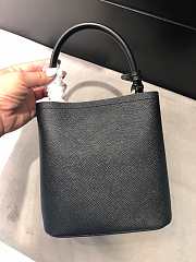 Small Saffiano Leather Prada Panier Bag all Black | 1BA217 - 6
