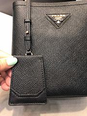 Small Saffiano Leather Prada Panier Bag all Black | 1BA217 - 5