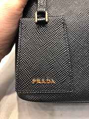 Small Saffiano Leather Prada Panier Bag all Black | 1BA217 - 4