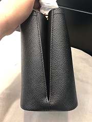 Small Saffiano Leather Prada Panier Bag all Black | 1BA217 - 3