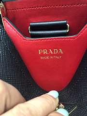Small Saffiano Leather Prada Panier Bag all Black | 1BA217 - 2