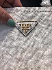 Small Saffiano Leather Prada Panier Bag all White | 1BA217 - 6
