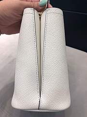 Small Saffiano Leather Prada Panier Bag all White | 1BA217 - 5