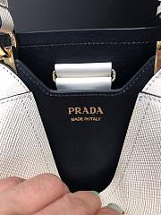 Small Saffiano Leather Prada Panier Bag all White | 1BA217 - 2