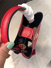 Small Saffiano Leather Prada Panier Bag Red | 1BA217 - 5