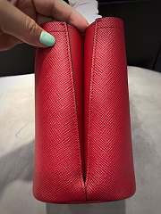 Small Saffiano Leather Prada Panier Bag Red | 1BA217 - 4