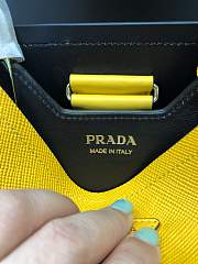 Small Saffiano Leather Prada Panier Bag Yellow | 1BA217 - 4
