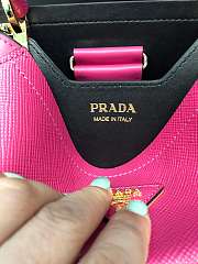 Small Saffiano Leather Prada Panier Bag Pink | 1BA217 - 3