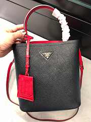 Small Saffiano Leather Prada Crocodile Bag Black Red | 1BA217 - 1