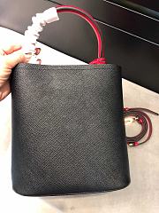 Small Saffiano Leather Prada Crocodile Bag Black Red | 1BA217 - 5