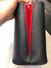 Small Saffiano Leather Prada Crocodile Bag Black Red | 1BA217 - 3