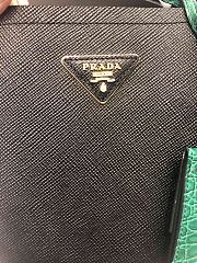 Small Saffiano Leather Prada Crocodile Bag Black Green | 1BA217 - 3