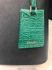 Small Saffiano Leather Prada Crocodile Bag Black Green | 1BA217 - 6
