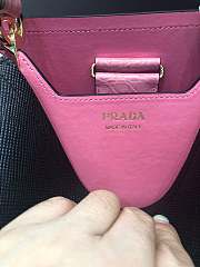 Small Saffiano Leather Prada Crocodile Bag Black Pink | 1BA217 - 6